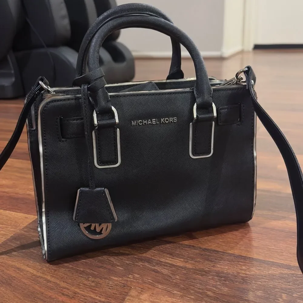 Michael Kors Black Leather Satchel